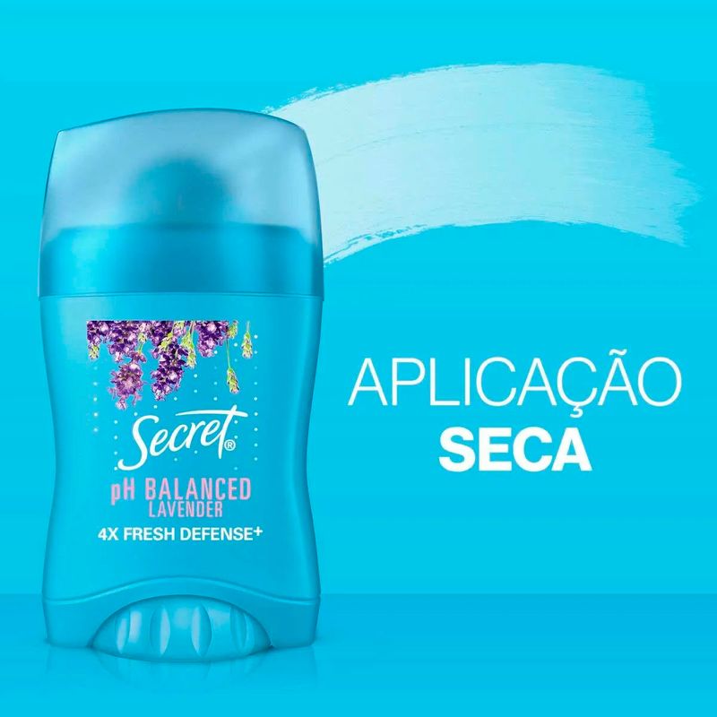 desodorante barra secret ph balanced lavender 45g
