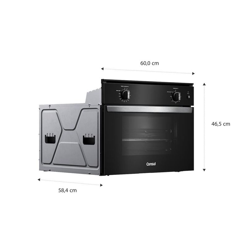 forno elétrico de embutir consul 47 litros 127v preto cob47be