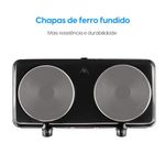 fogão elétrico portátil elgin 2 bocas 2.000w 127v preto (mp)