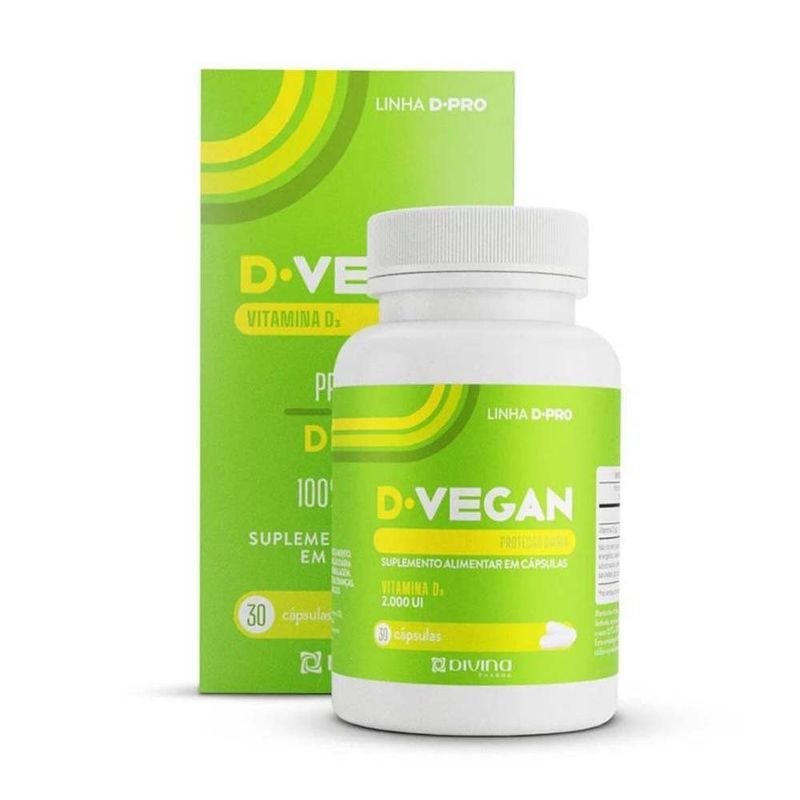 d-vegan vitamina d 2000ui 30 cápsulas divina pharma
