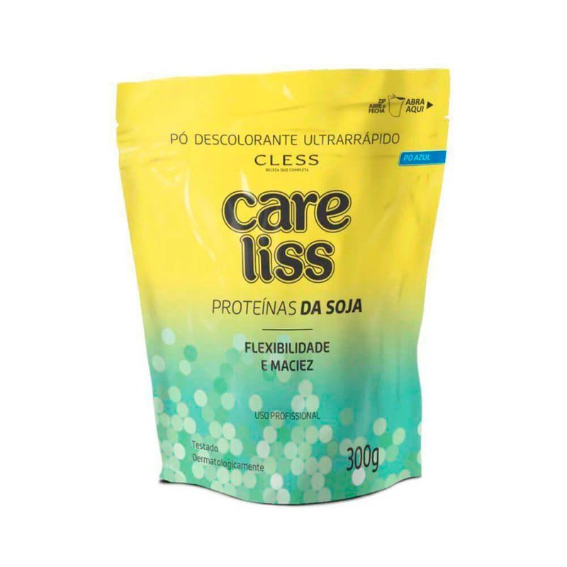 descolorante em pó cless care liss proteínas da soja refil 300g