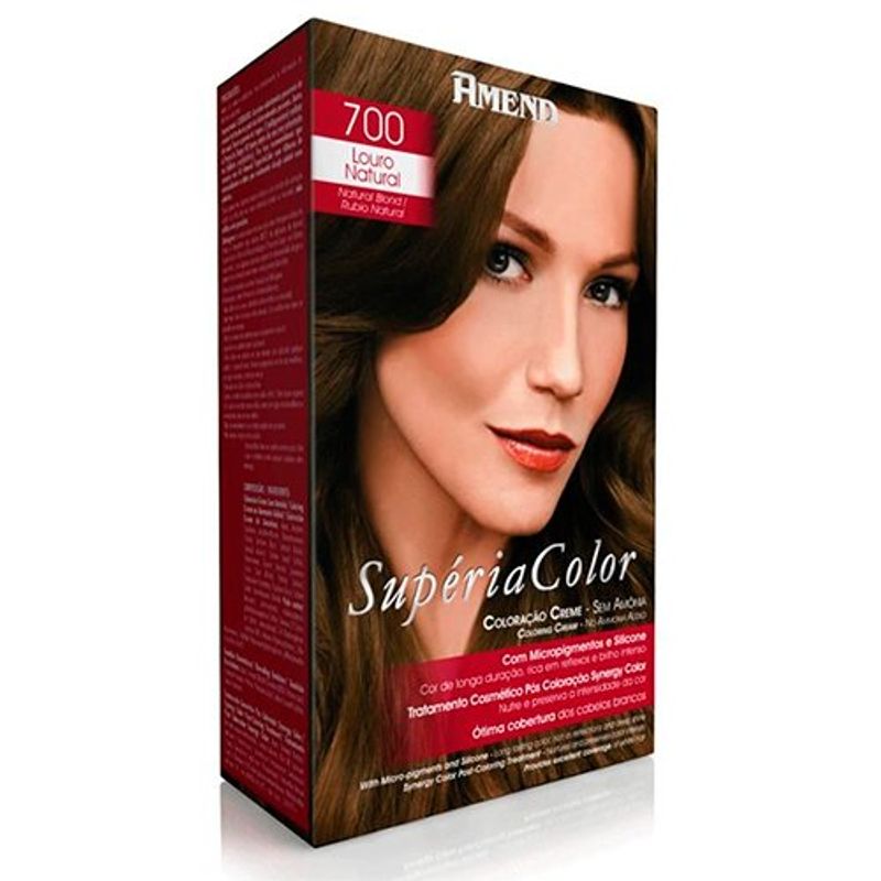 tinta para cabelo amend supéria color sem amônia cor 700 louro natural