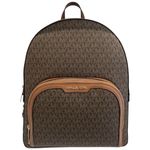 mochila michael kors de ombro jet set com 2 bolsos estampa mk marrom as-bi