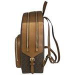 mochila michael kors de ombro jet set com 2 bolsos estampa mk marrom as-bi