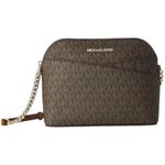 bolsa michael kors jet set com estampa mk marrom as-bi