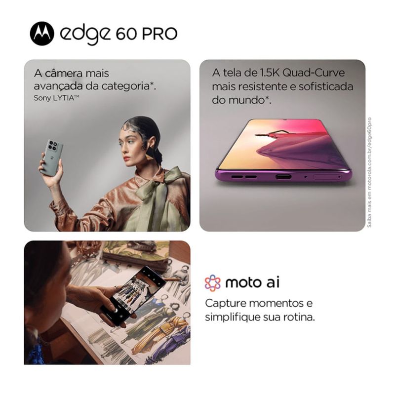 smartphone motorola edge 60 pro 5g 512gb 12gb ram cinza