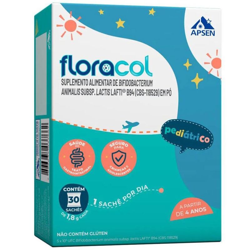 simbiótico floracol pediátrico 30 sachês 1,8g apsen