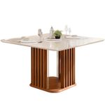 sala de jantar 9 peças dj móveis melissa freijó e off white