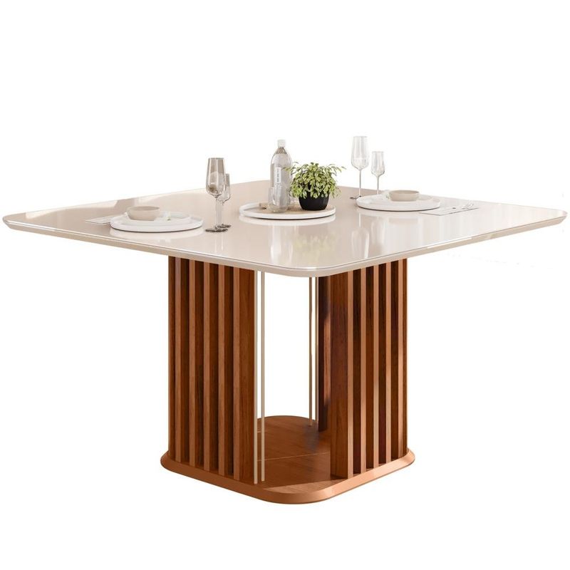 sala de jantar 9 peças dj móveis melissa freijó e off white