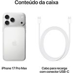 apple iphone 17 pro max 512gb tela 6.9" prateado ios 26