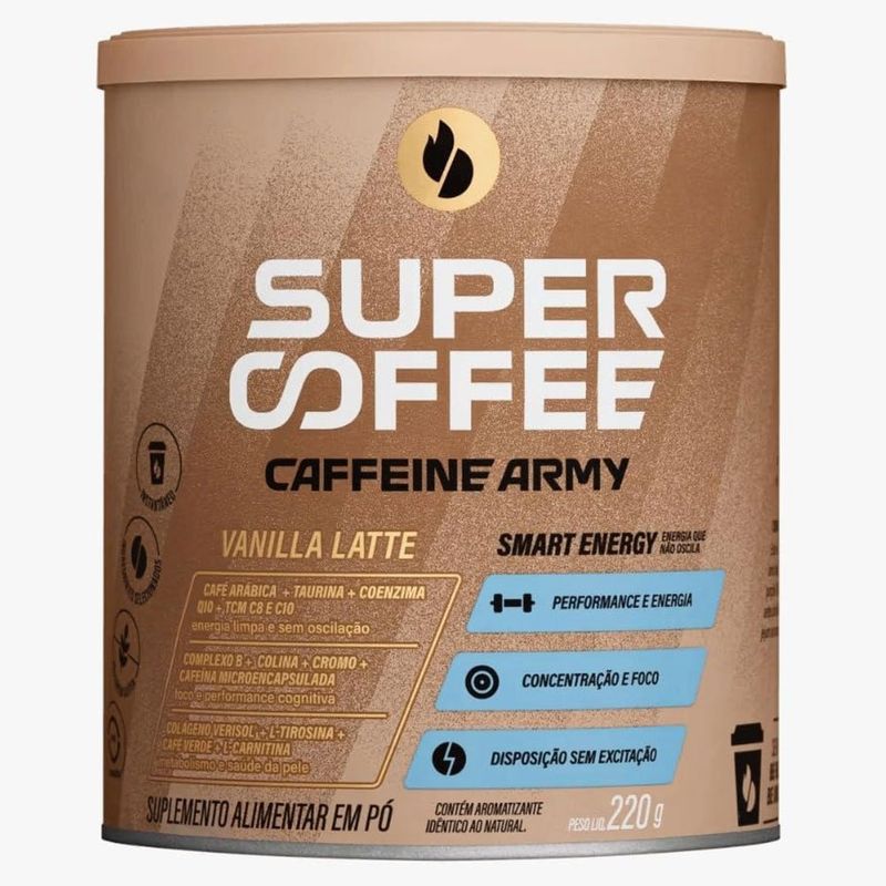 suplemento alimentar supercoffee sabor vanilla latte 220g