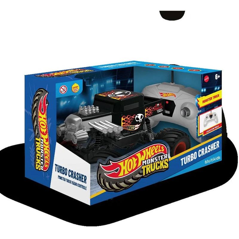 carrinho de brinquedo multikids hot wheels monster truck turbo crasher br2533