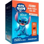 vitatoon stitch ferro ácido fólico e vitamina b12 sabor pessêgo 30 gomas maxnutri