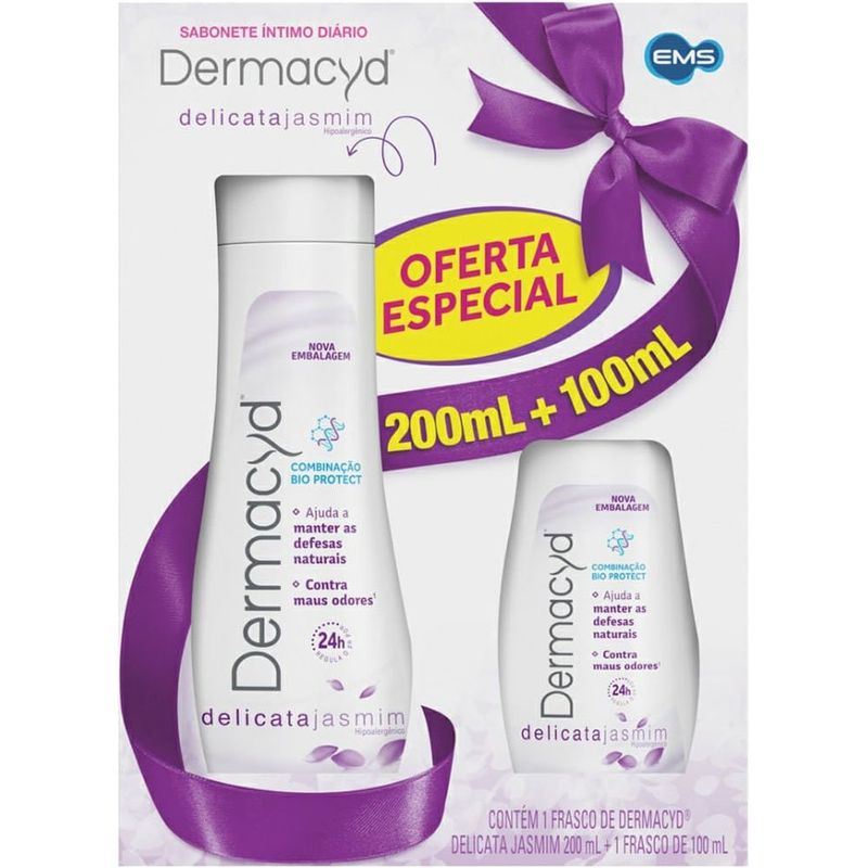 kit sabonete líquido íntimo dermacyd pro bio delicata 200ml + 100ml