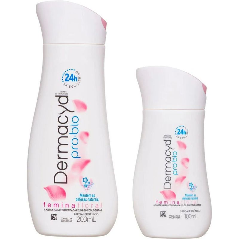 kit sabonete íntimo dermacyd femina floral 200ml + 100ml