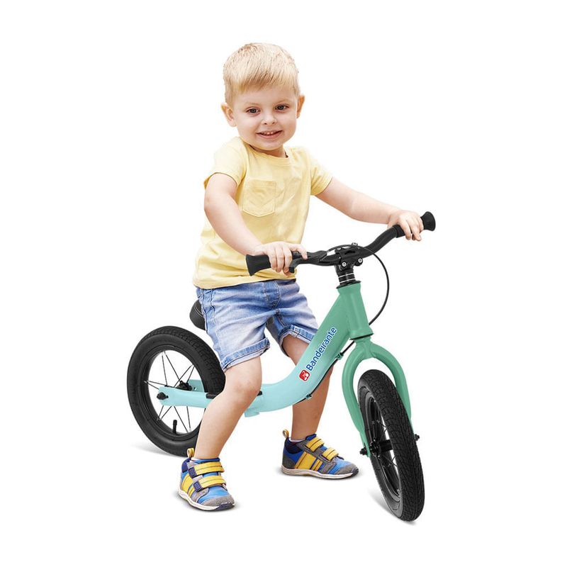 bicicleta de equilíbrio infantil pro bandeirante com freio aro 12 - verde