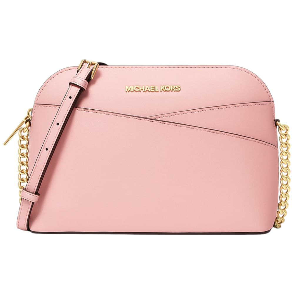 Bolsa Michael Kors Jet Set Rosa e Dourado
