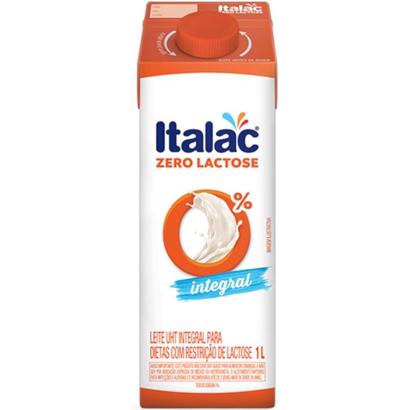leite uht integral italac zero lactose 1 litro