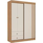 guarda-roupa 3 portas 2 gavetas thb aspen capuccino e off-white 5926