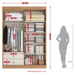 guarda-roupa 3 portas 2 gavetas thb aspen capuccino e off-white 5926