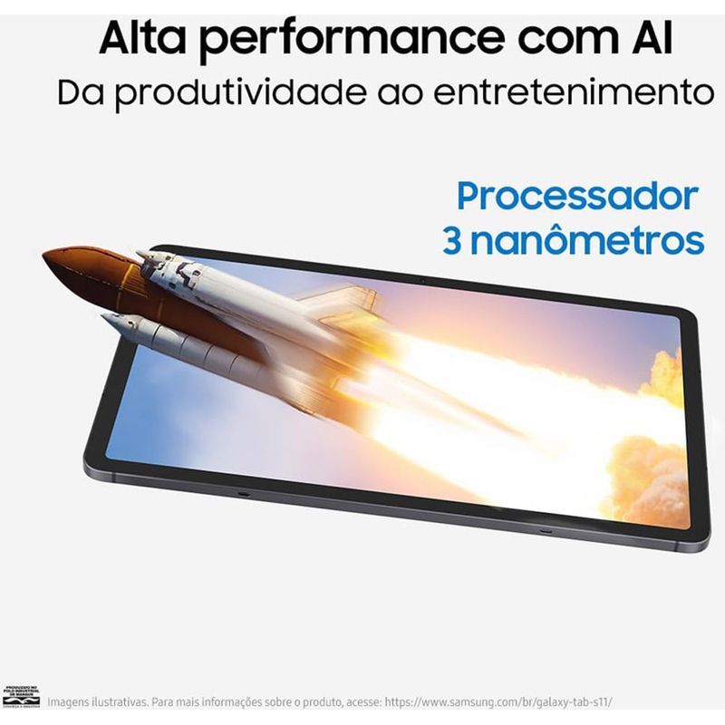 tablet samsung galaxy tabs11 256gb cinza tela 11" 12gb ram