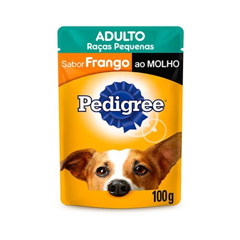 sachê para cães pedigree adulto raça pequena frango 100g