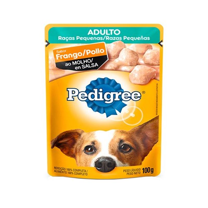 sachê para cães pedigree adulto raça pequena frango 100g