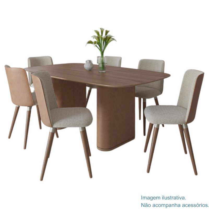 sala de jantar 7 lugares província lintz dakota canela boucle caramelo pa1304151