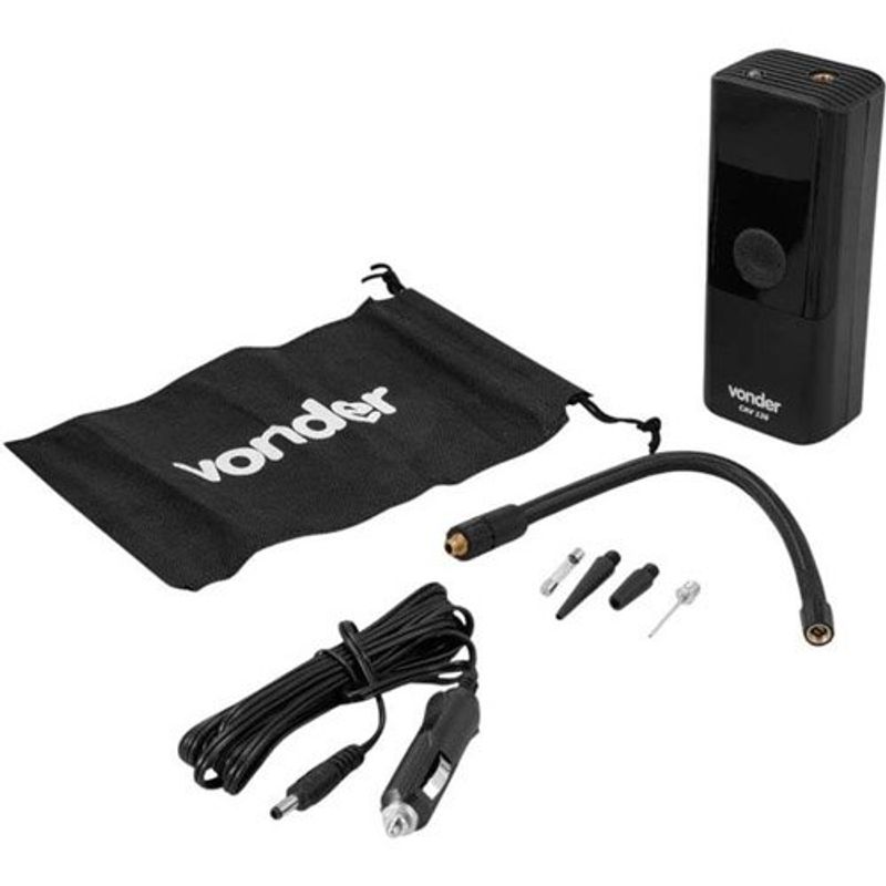 compressor de ar automotivo portátil vonder preto cav126
