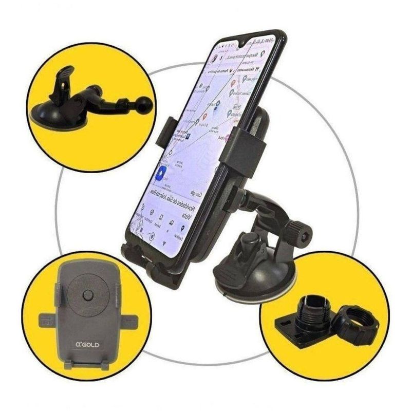 suporte de celular para carro a'gold com ventosa spc-56 (mp)