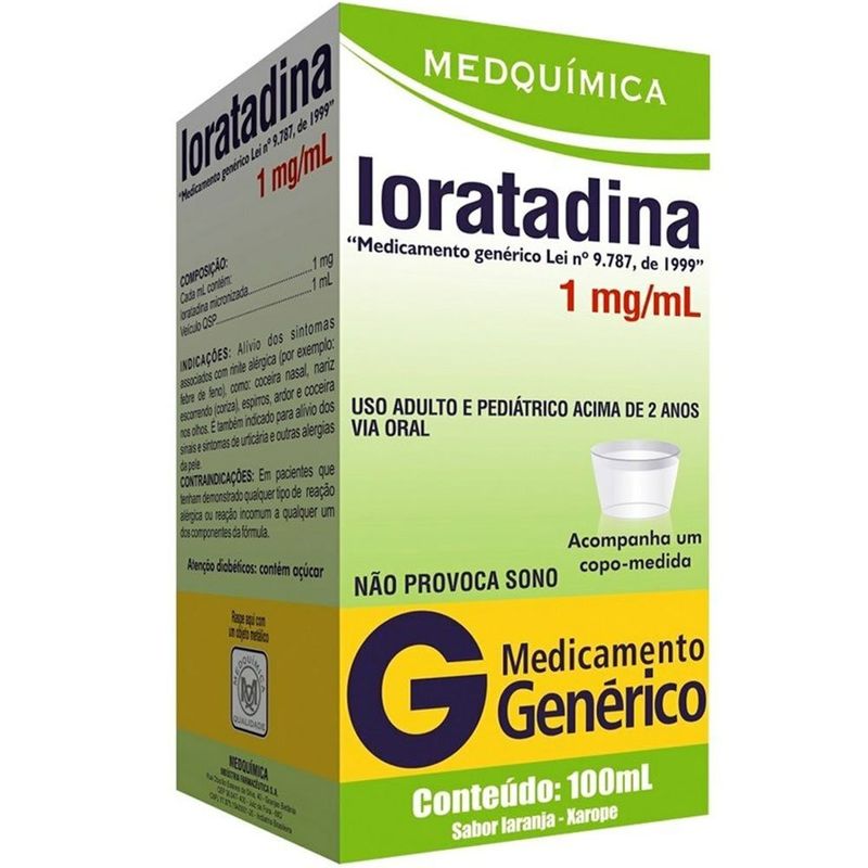loratadina 1mg/ml xarope 100ml medquímica
