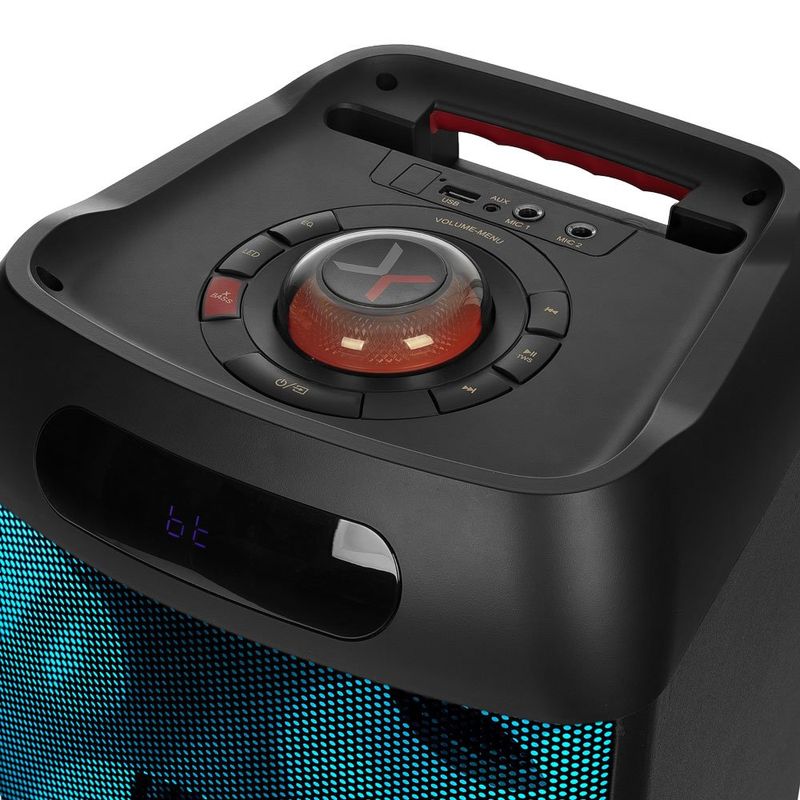 caixa de som bluetooth polyvox torre 1000w preto xt-665t