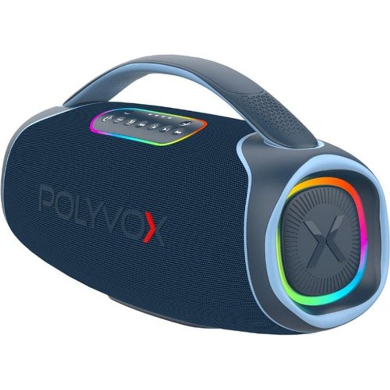 caixa de som bluetooth polyvox boombox xb-2 140w azul