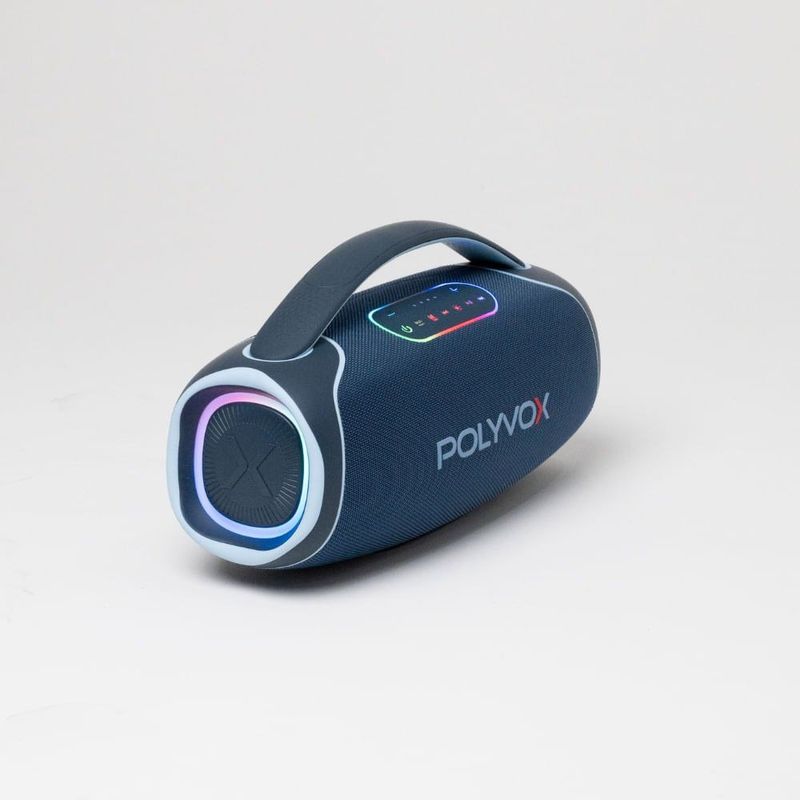 caixa de som bluetooth polyvox boombox xb-2 140w azul