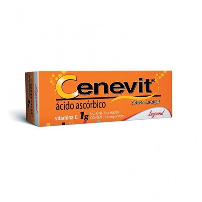 cenevit sabor laranja 1g 10 comprimidos efervecentes