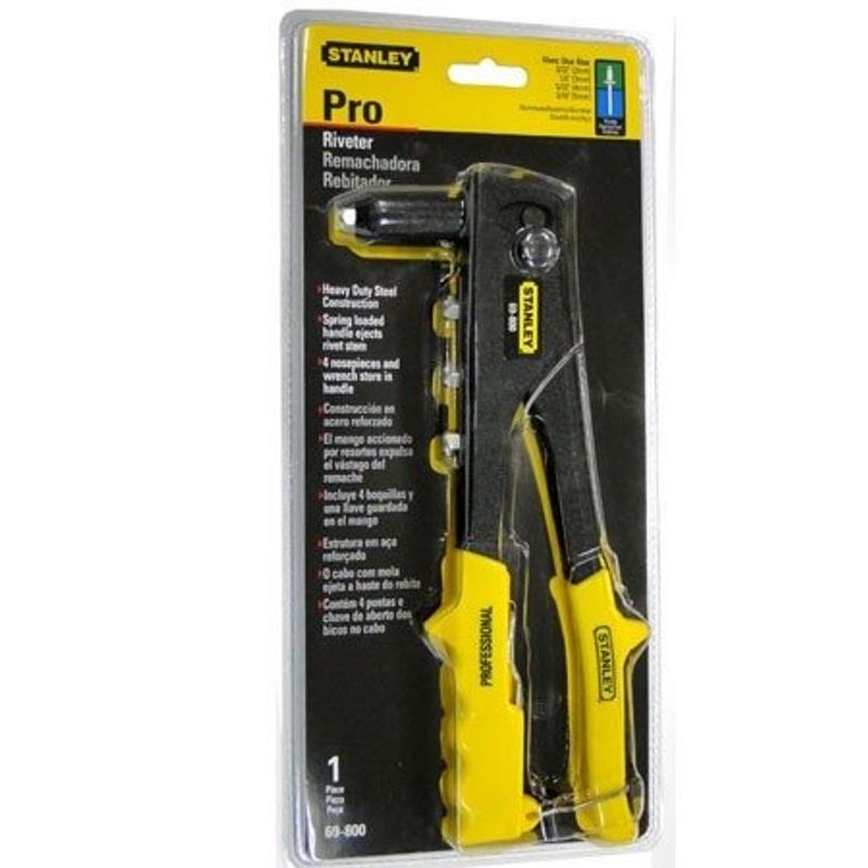 rebitador com cabeça orientável stanley amarelo 69-800