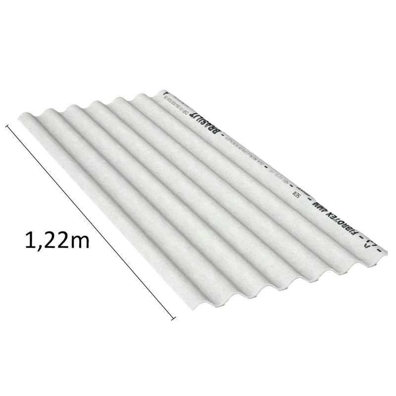 telha de fibrocimento brasilit fibrotex 122x50x0,4cm cinza (mp)