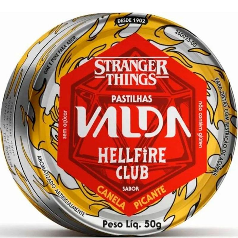 pastilhas valda stranger things sabor canela picante 50g