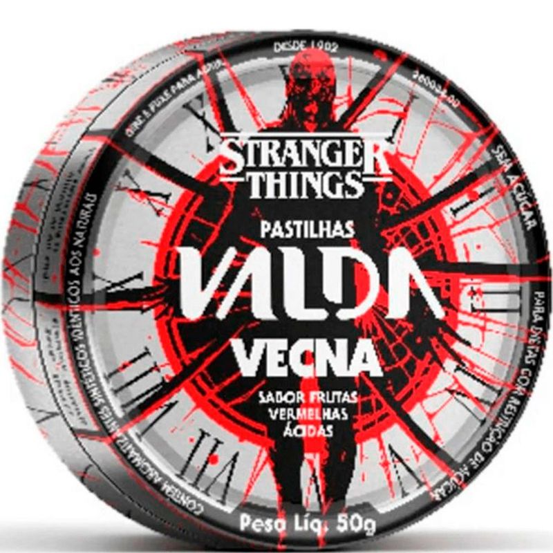 pastilhas valda stranger things sabor frutas vermelhas ácidas 50g