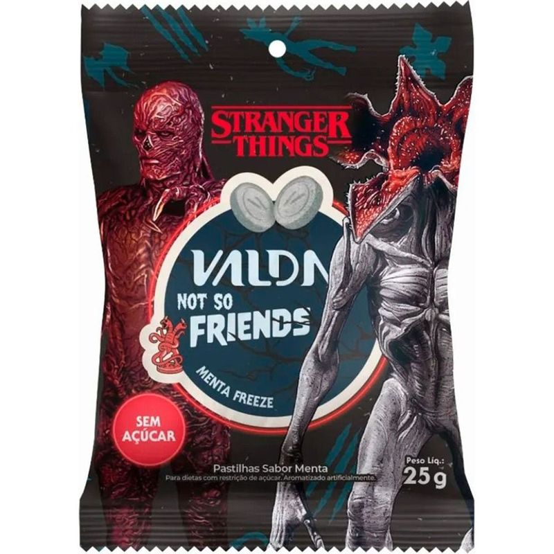 pastilhas valda stranger things friends sabor menthol freeze 25g