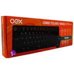 teclado e mouse sem fio oex retrô preto tm409