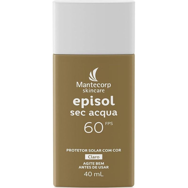 protetor solar facial mantecorp episol sec acqua fps60 cor claro 40ml
