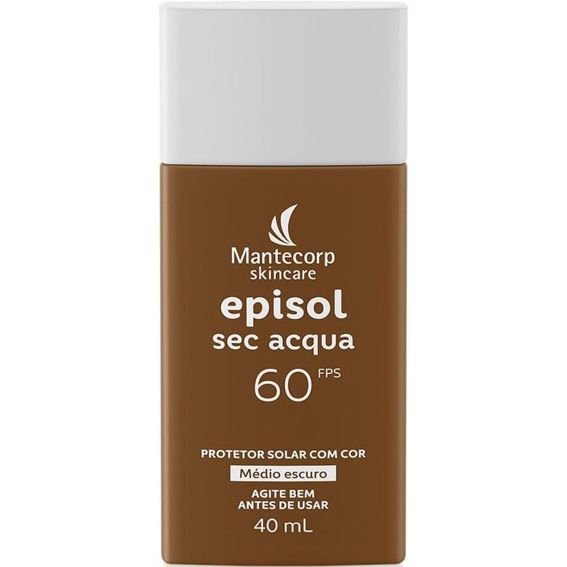 protetor solar facial mantecorp episol sec acqua fps60 cor médio escuro 40ml