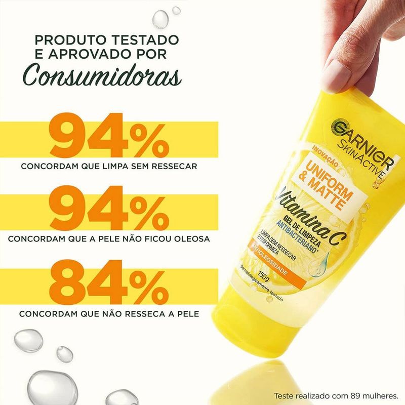 gel de limpeza facial garnier antibacteriano vitamina c 150g