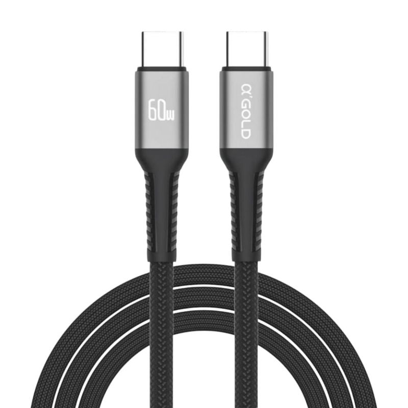 cabo usb-c para usb-c a'gold turbo 60w (mp)