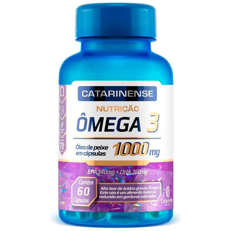 ômega 3 1000mg 60 cápsulas catarinense