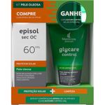 kit episol pele oleosa protetor solar sec oc fps 60 + gel de limpeza glycare control 60ml