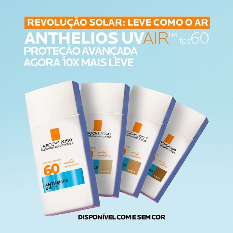protetor solar la roche-posay anthelios uvair fps60 sem cor 45ml