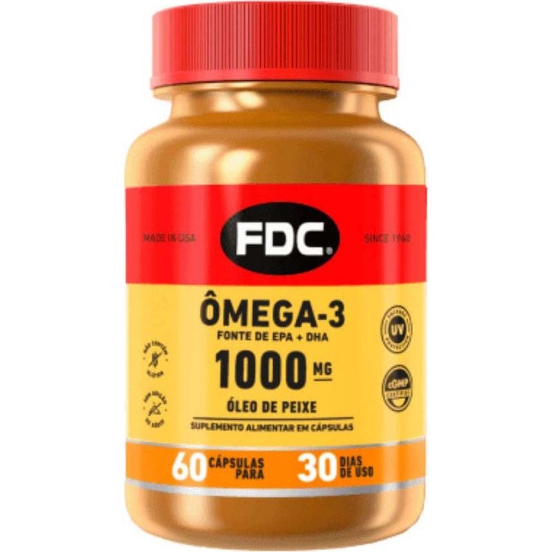 ômega 3 1.000mg 60 cápsulas suplemento alimentar fdc