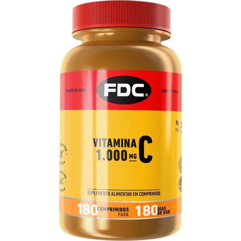 vitamina c 1.000mg 180 comprimidos film coated suplemento alimentar fdc